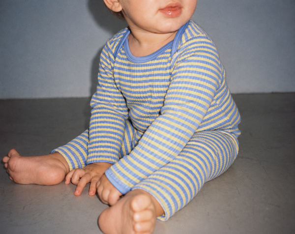 The Wren Bodysuit — Yellow / Periwinkle